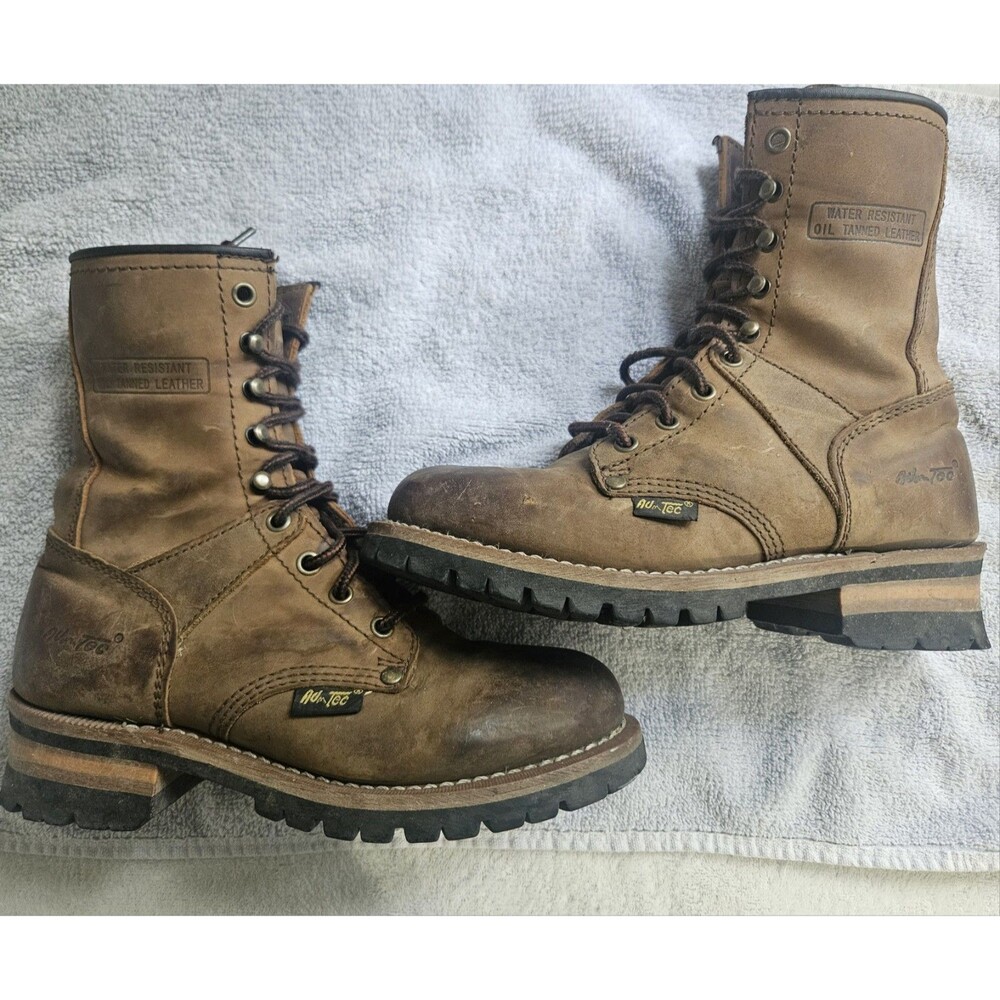 AdTec Women's 6" Oil Tanned Logger Work Boots in brown